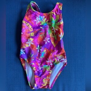 Speedo One Piece Baby Girl Toddler Printed Snap Swimsuit - size 2T